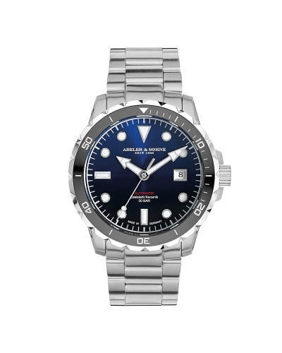 Sportliche Edelstahl Herrenuhr mit blauem Verlauf